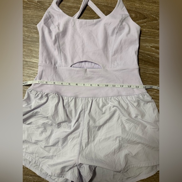 Free People Righteous Runsie FP Movement Onesie Shorts Size M NWOT Lavender - Picture 7 of 7